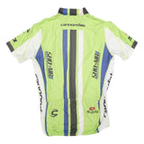 SUGOI Mens Green & Blue Cannondale Graphic T-Shirt L Short Sleeve Zip Neck