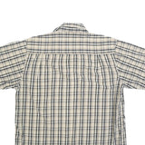 DICKIES Mens Beige & Black Checked Short Sleeve Shirt L Cotton Blend Casual