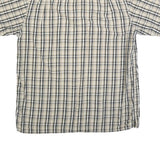 DICKIES Mens Beige & Black Checked Short Sleeve Shirt L Cotton Blend Casual