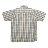 DICKIES Mens Beige & Black Checked Short Sleeve Shirt L Cotton Blend Casual