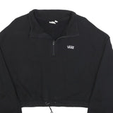 VANS Womens Black Crop Half Zip Sweatshirt XL Casual Streetwear
