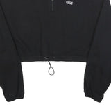 VANS Womens Black Crop Half Zip Sweatshirt XL Casual Streetwear