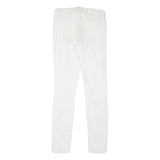 ALL SAINTS Womens White Regular Skinny Denim Jeans W27 L29 Distressed Zip
