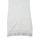 BURBERRY Girls Grey & White Stripe Day Jersey Dress M Cotton Blend Short Sleeve