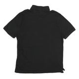 TOMMY HILFIGER Mens Black Short Sleeve Plain Polo Shirt XL Cotton Casual