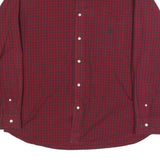 CHAPS Mens Red & Dark Blue Check Shirt XL Button Down Long Sleeve Casual Cotton