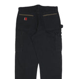 WRANGLER Mens Cotton Black Relaxed Straight Trousers W36 L34 Workwear Utility