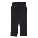 WRANGLER Mens Cotton Black Relaxed Straight Trousers W36 L34 Workwear Utility