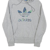 ADIDAS Womens Grey Hoodie XS Cotton Blend Pullover Casual Sportswear