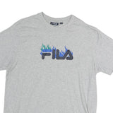 FILA Womens Grey Graphic T-Shirt XL Short Sleeve Crew Neck Cotton Casual