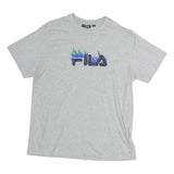 FILA Womens Grey Graphic T-Shirt XL Short Sleeve Crew Neck Cotton Casual
