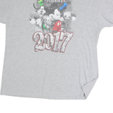 DISNEY Mens Grey Florida 2017 Graphic T-Shirt XL Short Sleeve Crew Neck