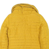 ZARA BASIC Womens Yellow Polyester Blend Puffer Jacket XS Quilted Zip Up
