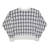 AMERICAN SPIRIT Womens Grey & Navy Patterned Cotton Blend Jumper Crew Neck L