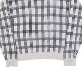 AMERICAN SPIRIT Womens Grey & Navy Patterned Cotton Blend Jumper Crew Neck L