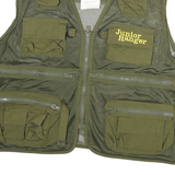 JUNIOR RANGER Womens Green Mesh Polyester Blend Utility Jacket L Zip Vest