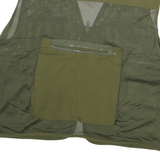 JUNIOR RANGER Womens Green Mesh Polyester Blend Utility Jacket L Zip Vest