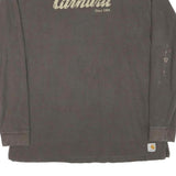 CARHARTT Mens Brown Graphic T-Shirt XL Long Sleeve Crew Neck Workwear