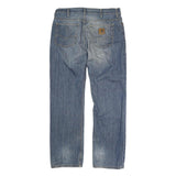 CARHARTT Mens Regular Fit Blue Denim Jeans W34 L30 Button Closure Casual