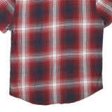 LEVI'S Mens Red & Blue Check Shirt L Cotton Blend Button Collar Summer Style