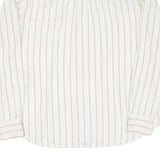 LEVI'S Womens White & Beige Stripe Shirt L Classic Collar Long Sleeve Cotton