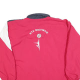 MARKA SPORT Mens Red & Navy Zip Jacket L Polyester Blend Wave Pattern Sportswear