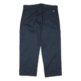 DICKIES Mens Relaxed Navy Cotton Blend Trousers W39 L29 Cargo Workwear Zip