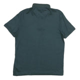 CALVIN KLEIN Mens Green Short Sleeve Plain M Cotton Polo Shirt Classic Fit
