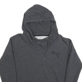 PUMA Womens Grey Hoodie UK 14 Cotton Blend Pullover Casual Sweatshirt