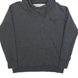 PUMA Womens Grey Hoodie UK 14 Cotton Blend Pullover Casual Sweatshirt
