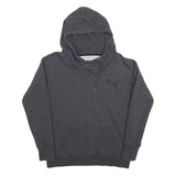 PUMA Womens Grey Hoodie UK 14 Cotton Blend Pullover Casual Sweatshirt