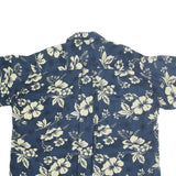 DREAMLAND Mens Blue & Cream Floral Cotton Shirt L Summer Casual Hawaiian