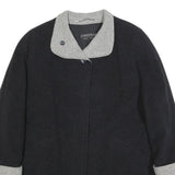 CHRISTIAN Womens Black & Grey Wool Blend Button Jacket XL Wool Blend Classic