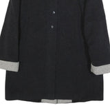 CHRISTIAN Womens Black & Grey Wool Blend Button Jacket XL Wool Blend Classic