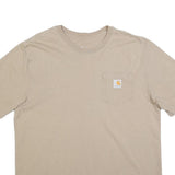 CARHARTT Mens Beige Pocket T-Shirt L Short Sleeve Crew Neck Casual Cotton