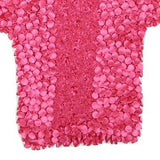 Womens Pink Basic Short Sleeve Round Neck Textured Top S