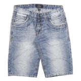 SMOG Mens Denim Blue Casual Shorts L W32 Cotton Blend Comfortable Summer