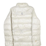 BURBERRY Womens Cream Down Quilted Jacket S Belted Zip Closure Classic