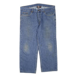 DICKIES Mens Regular Blue Denim Plain Jeans W38 L26 Zip Closure Classic Fit