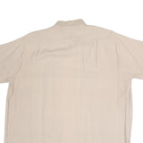 ROCHESTER Womens Beige Cotton Blend Basic Shirt Short Sleeve Band Collar XL