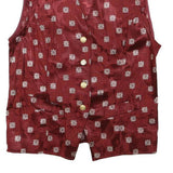 DIVINA Womens Red Button Jacquard Jacket XS Viscose Blend Floral Print Elegant