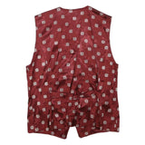 DIVINA Womens Red Button Jacquard Jacket XS Viscose Blend Floral Print Elegant