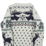 POLO RALPH LAUREN Boys Cream Patterned Wool Jumper Crew Neck Cable Knit M Winter