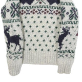 POLO RALPH LAUREN Boys Cream Patterned Wool Jumper Crew Neck Cable Knit M Winter