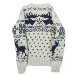 POLO RALPH LAUREN Boys Cream Patterned Wool Jumper Crew Neck Cable Knit M Winter