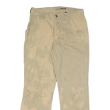 CARHARTT Mens Cotton Blend Beige Relaxed Straight Trousers W32 L32 Casual
