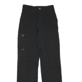 Black Womens Regular Fit Polyester Blend Zip Trousers W24 L31 Casual Workwear