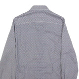 GUESS Mens Blue & White Patterned Shirt XS Cotton Blend Long Sleeve Button