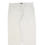 NAUTICA Mens Regular Fit Beige Cotton Blend Zip Trousers W34 L30 Comfortable