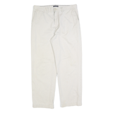 NAUTICA Mens Regular Fit Beige Cotton Blend Zip Trousers W34 L30 Comfortable